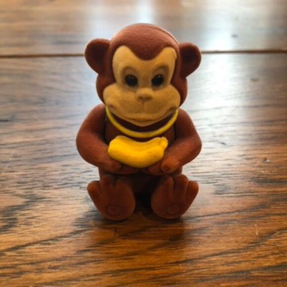 Vintage Velveteen Monkey Charm Presentation Gift /Jewelry Box/Stocking Stuffer - Picture 1 of 6